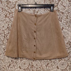 Suede Mini Skirt, M